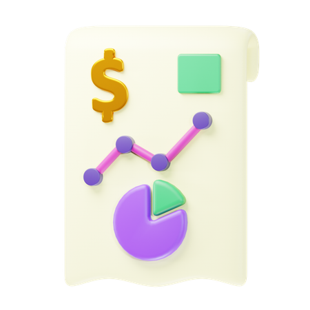 Finance Report  3D Icon