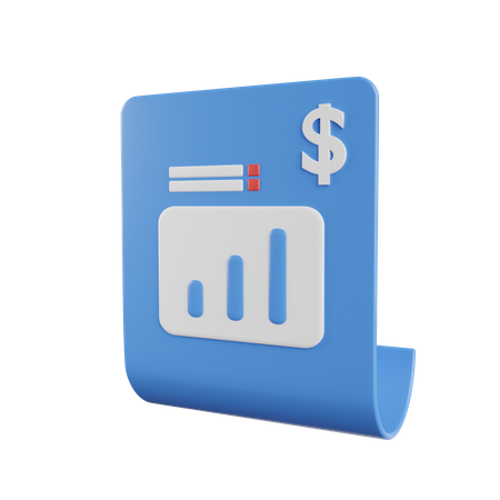 Finance Report  3D Icon