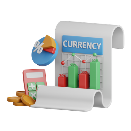 Finance Report  3D Icon