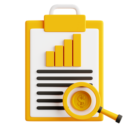 Finance Report Analysis  3D Icon