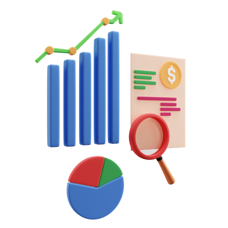 Finance Report Research  3D Illustration