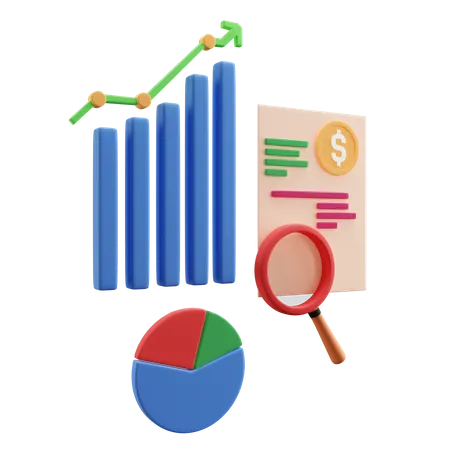 Finance Report Research  3D Illustration