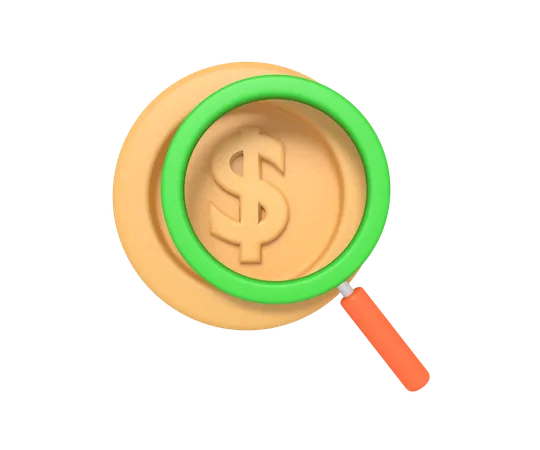 Finance Research With Magnifying Glass 3D Icon