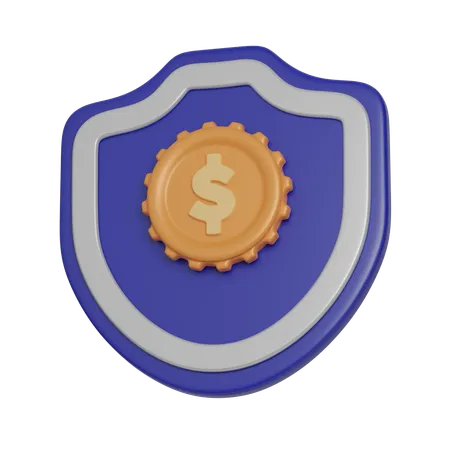 Financial Security Emblem Shield 3 D Icon Financial And Banking 3 D Illustration 3D Icon