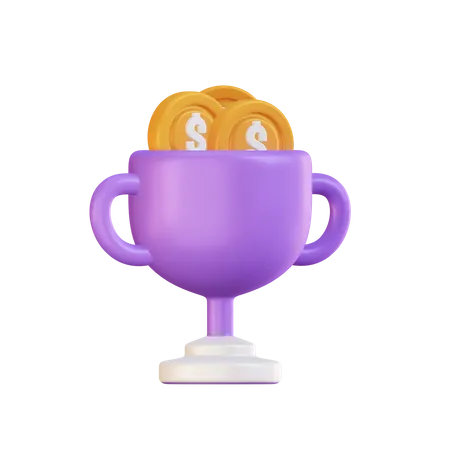 Finance Trophy  3D Illustration