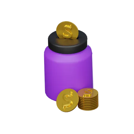 Money Saving 3 D Icon 3D Icon