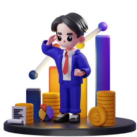 Financial Advisor Giving Salute  3D Illustration