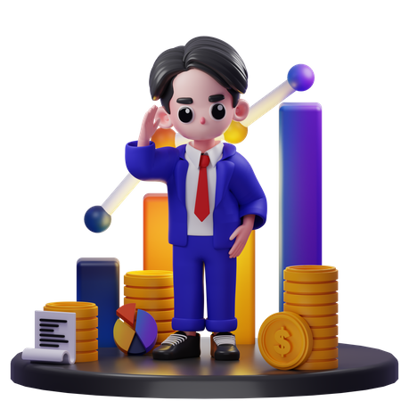 Financial Advisor Greeting Pose  3D Illustration