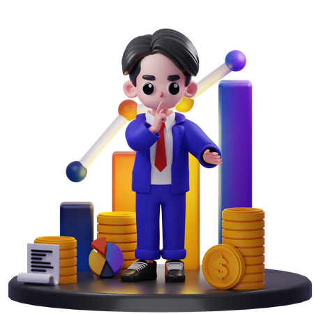 Financial Advisor saying Quiet  3D Illustration