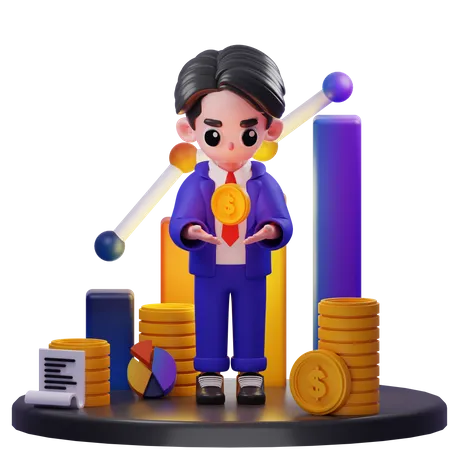 Financial Advisor See Money  3D Illustration