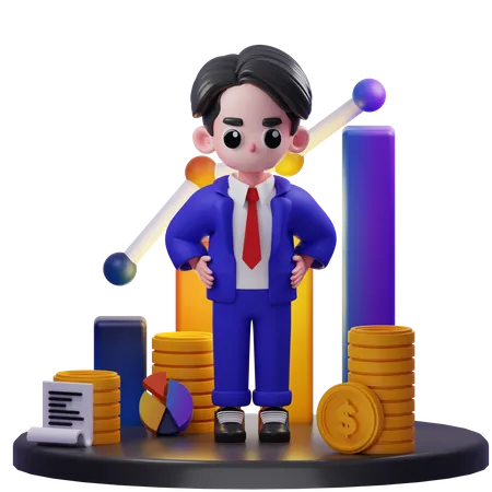 Financial Advisor Standing  3D Illustration