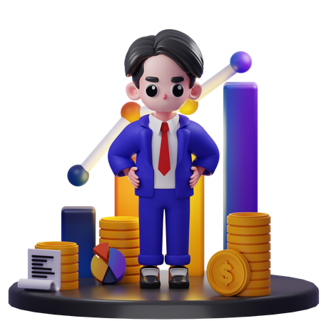 Financial Advisor Standing  3D Illustration