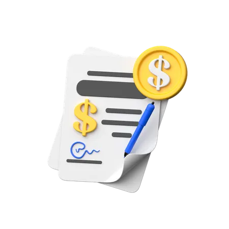 Financial Agreement A Legally Binding Contract Outlining Terms Of Financial Transactions Between Parties Specifies Responsibilities Payment Schedules And Penalties In Case Of Breach 3D Icon