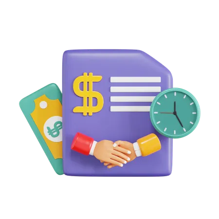 Financial Agreement  3D Icon