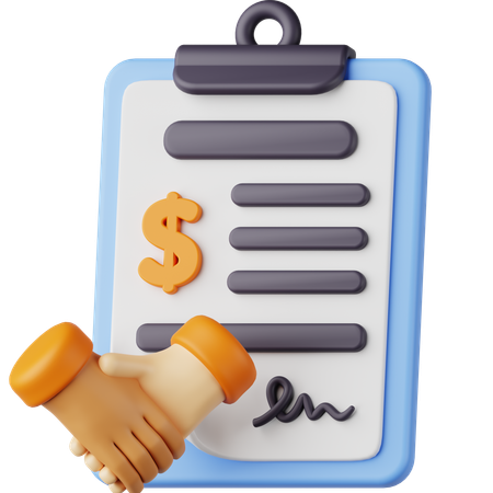 Financial Agreement  3D Icon