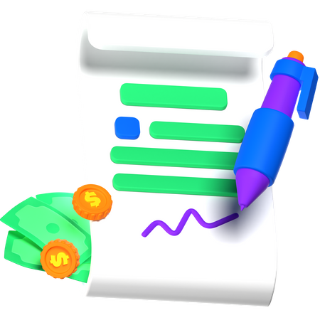 Financial Agreement  3D Icon