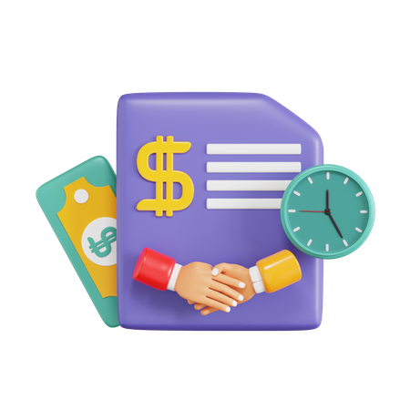Financial Agreement  3D Icon