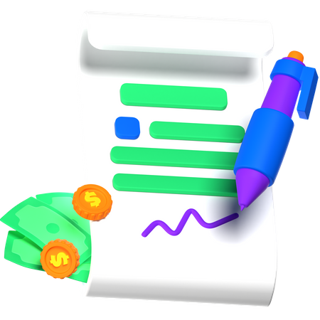 Financial Agreement 3D Icon