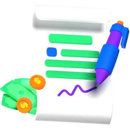 Financial Agreement 3 D Illustration 3D Icon