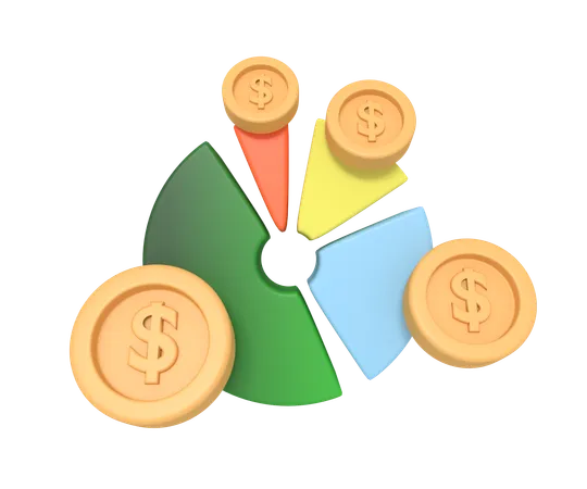 Finance Growth Pie Chart 3D Icon