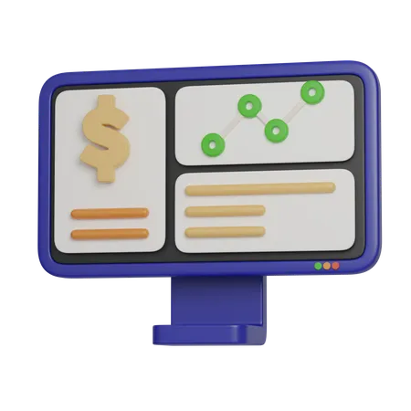 Financial Analysis Display 3 D Icon Financial And Banking 3 D Illustration 3D Icon