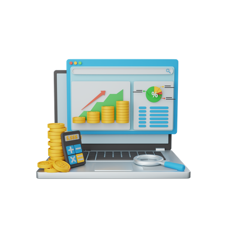 Financial analysis  3D Icon