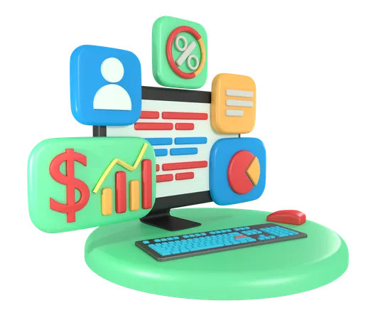 Financial Analysis  3D Illustration