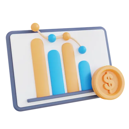 3 D Illustration Graphic Of Financial Presentation Report 3D Icon