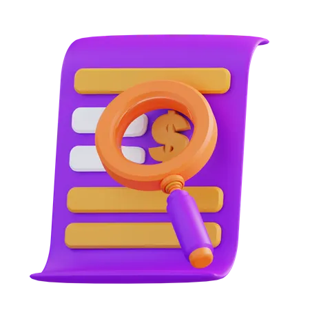 3 D Illustration Of Financial Analysis And Magnifying Glass 3D Icon
