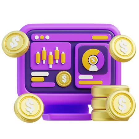 Financial Analysis Dashboard Concept  3D Icon