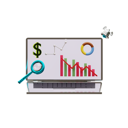 Financial Analysis Down  3D Icon