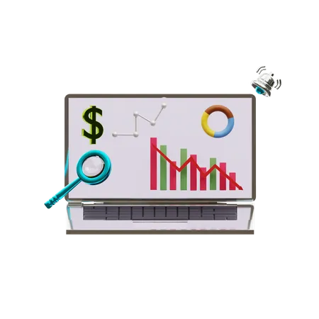 Financial Analysis Down  3D Icon