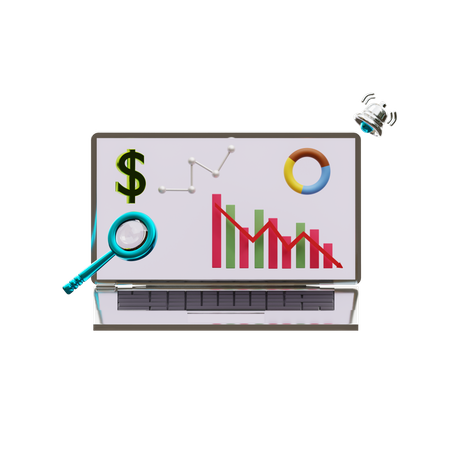 Financial Analysis Down 3D Icon