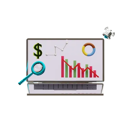 Financial Analysis Down 3D Icon