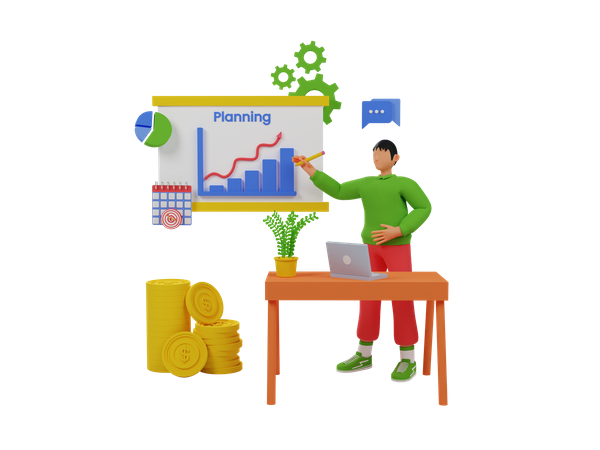 Financial analyst planning  3D Icon