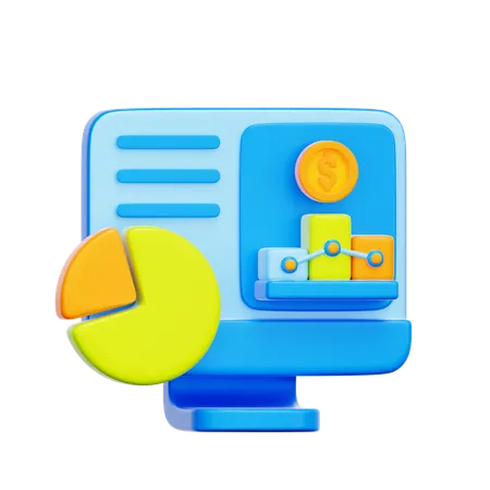 재무 분석 대시보드  3D Icon