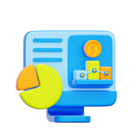 Financial Analytics Dashboard  3D Icon
