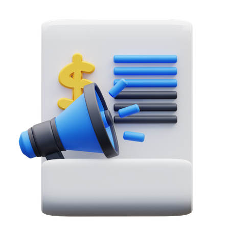 Financial Announcement  3D Icon