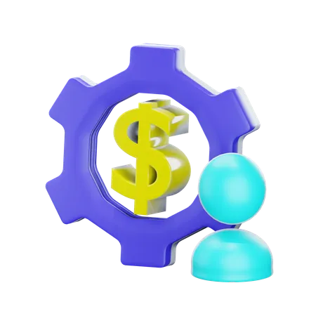 3 D Gear And Dollar Icon Isolated On Transparent Background 3 D Illustration 3D Icon
