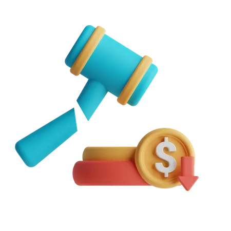 Financial Auction 3D Icon