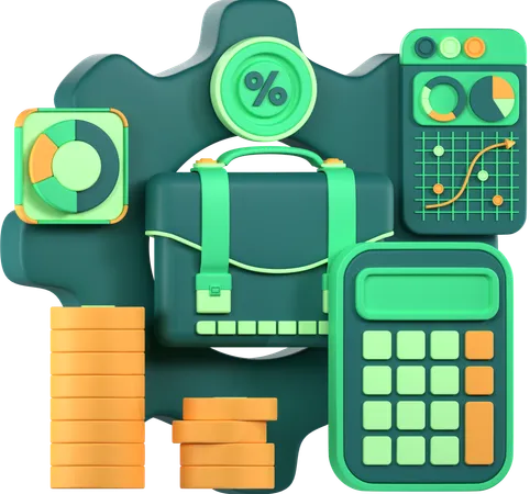 Financial Bag  3D Icon