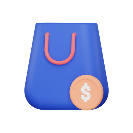 Financial Bag 3D Illustration