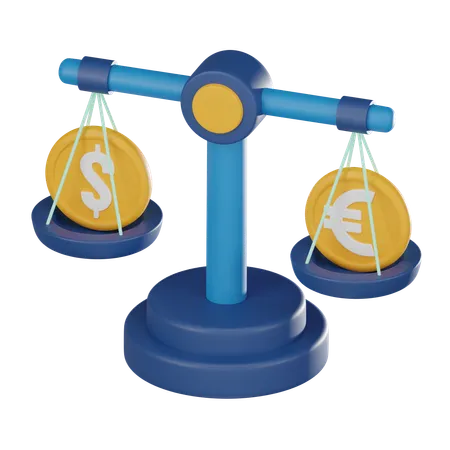 Dollar And Euro Symbols Financial Balance Currency Currency Exchange Rates And Financial Stability Ideal For Conveying Concepts Of Currency Risk Currency Volatility And Currency Trading Strategies 3 D Render Illustration 3D Icon