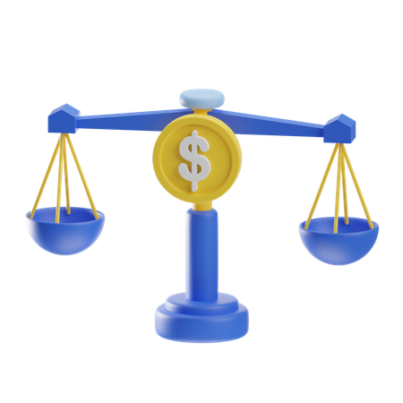 Financial Balance Scale  3D Icon