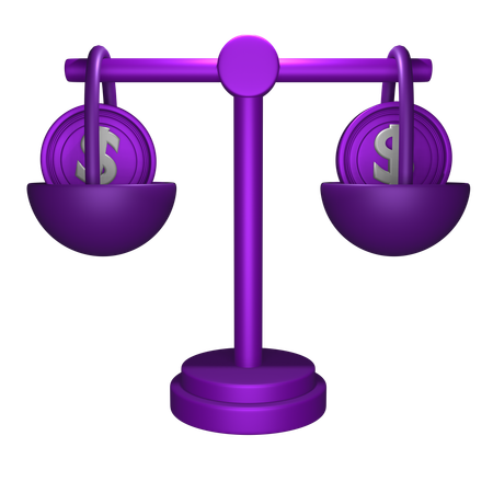 Financial Balance Scale  3D Icon