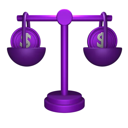 Financial Balance Scale  3D Icon