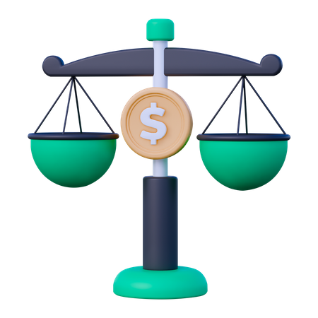 Financial Balance Scale  3D Icon