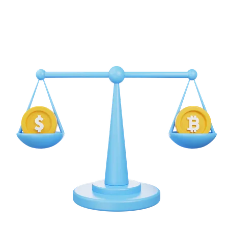 Financial Balance Scale  3D Illustration