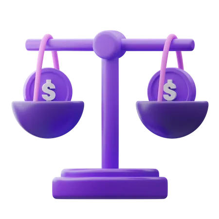 Financial Balance Scale  3D Illustration