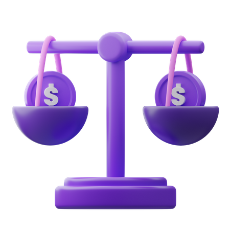 Financial Balance Scale 3D Illustration
